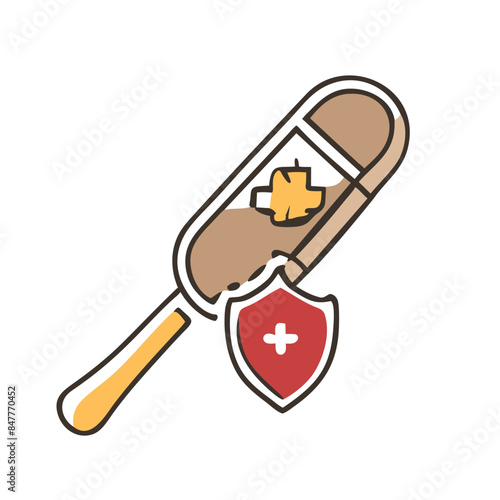 Medical and health insurance outline icon isolated