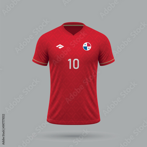 3d realistic soccer home jersey Panama national team 2024
