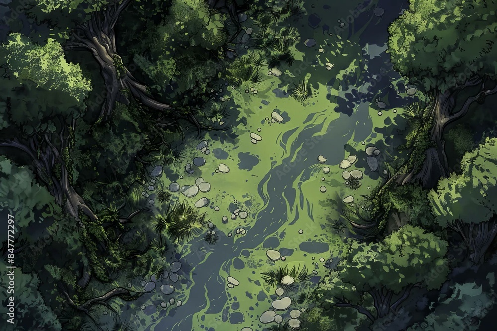 DnD Battlemap Toxic Swamp Battlemap Style. DnD Battlemap Toxic Swamp Battlemap Style.