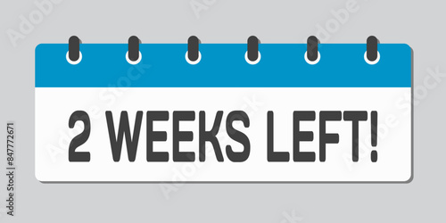 Countdown weekly calendar icon - two weeks left