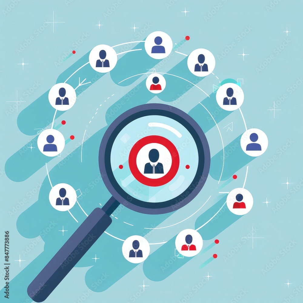 Network Analysis, People Connection Concept, Search and Networking, Business Collaboration Illustration, Data Integration Visualization Network Analysis, People Connection Concept, Search and Networking, Business Collaboration Illustration, Data Integration Visualization