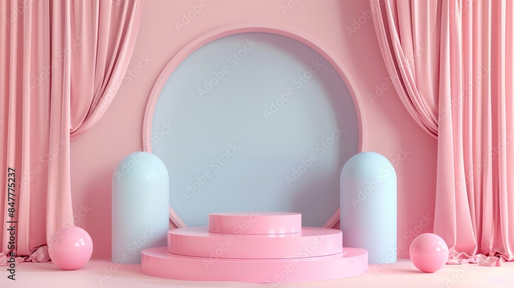 Pink and Blue Minimalist Product Display. Pink and Blue Minimalist Product Display.