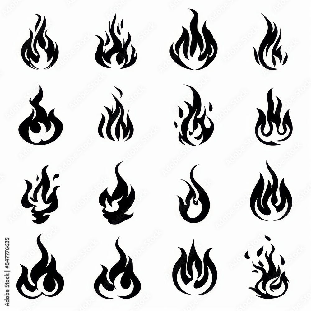 Fire icon, flame bonfire sign, campfire symbol, burn graphic element, fire emblem, grill pictogram Fire icon, flame bonfire sign, campfire symbol, burn graphic element, fire emblem, grill pictogram