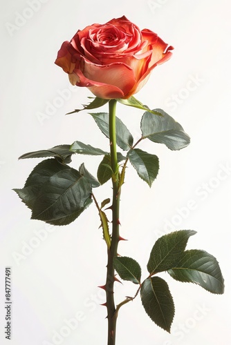 Stunning Rose Photography, Vibrant Flower Stock Image, Elegant Floral Close-Up, Beautiful Red and Pink Rose Picture, Nature Stock Photo