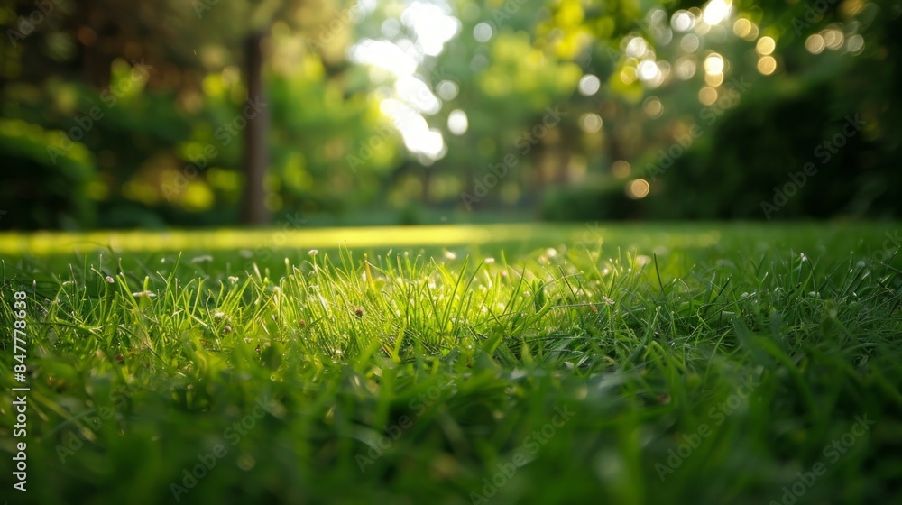 close-up, green grass, low angle, depth of field close-up, green grass, low angle, depth of field
