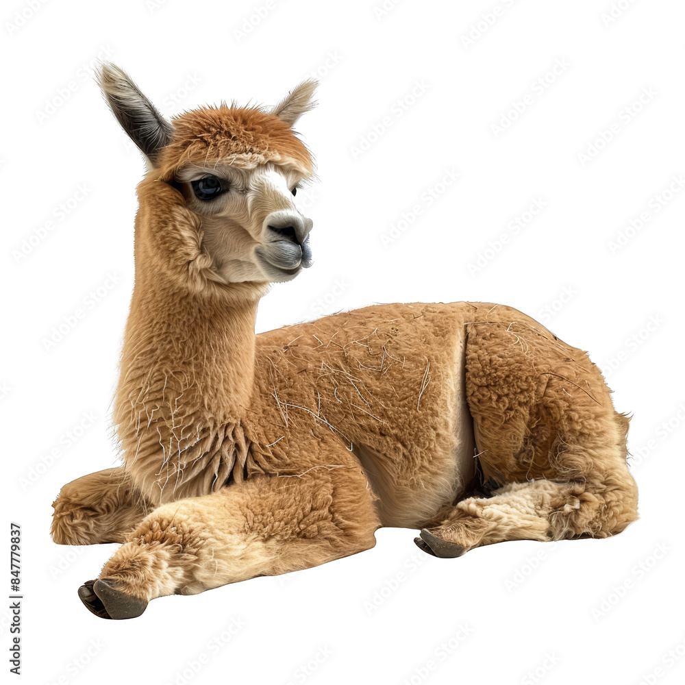 A cute, young alpaca resting on the ground, showcasing its thick, fluffy brown fur and expressive eyes in a close-up shot. A cute, young alpaca resting on the ground, showcasing its thick, fluffy brown fur and expressive eyes in a close-up shot.