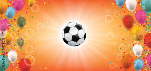 Football Confetti Balloons Sunbeam Orange Sky Header