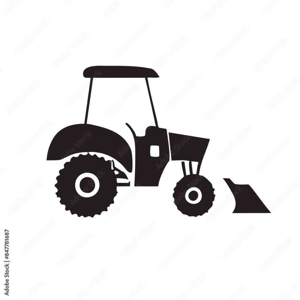 Modern tractor icon illustration on white background.
Modern tractor icon illustration on white background.