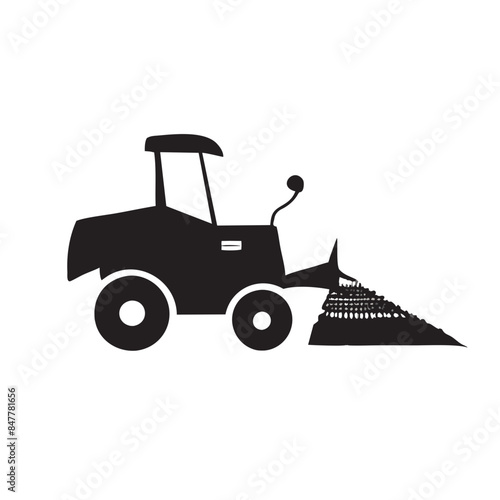 Modern tractor icon illustration on white background.
