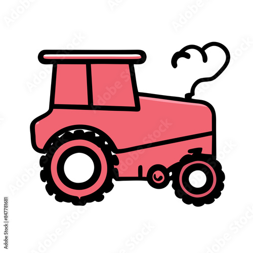 Modern tractor icon illustration on white background.
