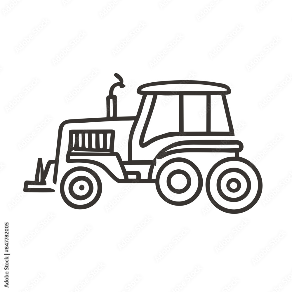 Modern tractor icon illustration on white background.
Modern tractor icon illustration on white background.