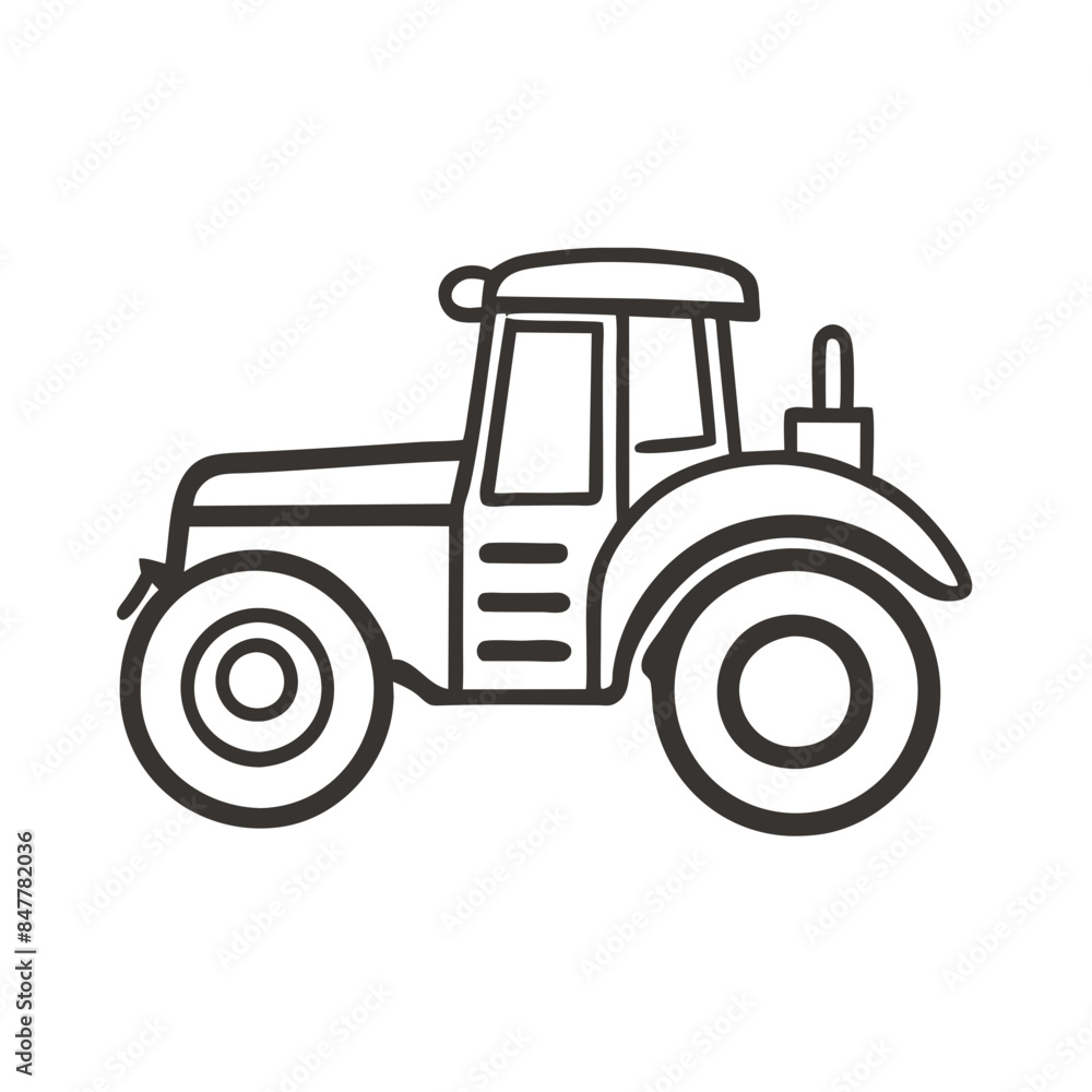 Modern tractor icon illustration on white background.
Modern tractor icon illustration on white background.