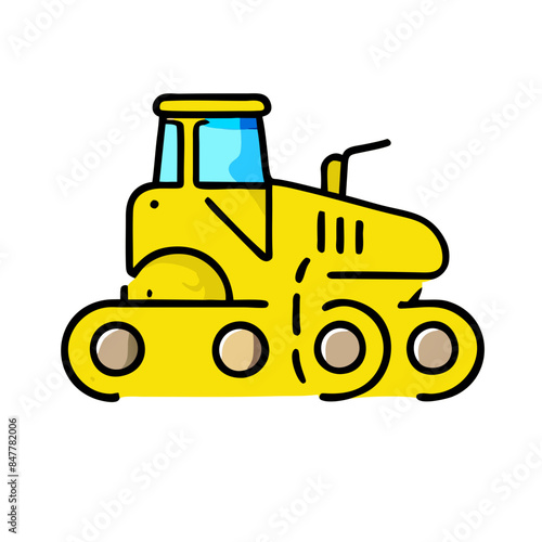 Modern tractor icon illustration on white background.
