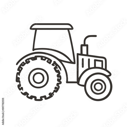 Modern tractor icon illustration on white background.
