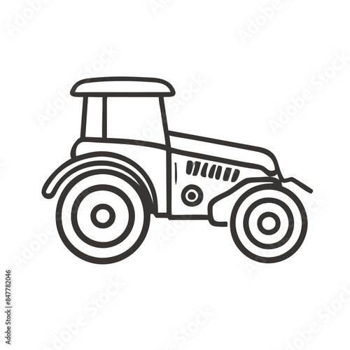 Modern tractor icon illustration on white background.
