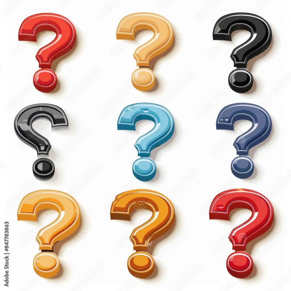 Question mark icon, quiz symbol, interrogation sign, simple rebus silhouette, questions emblem, faq set Question mark icon, quiz symbol, interrogation sign, simple rebus silhouette, questions emblem, faq set