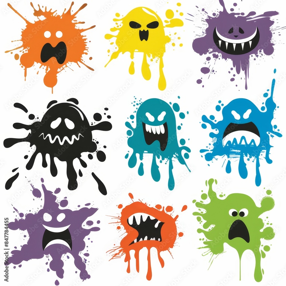 Slime toy icon, mucus symbol, color acrylic paint, cream splash, elastic goop, viscous elastic paste Slime toy icon, mucus symbol, color acrylic paint, cream splash, elastic goop, viscous elastic paste