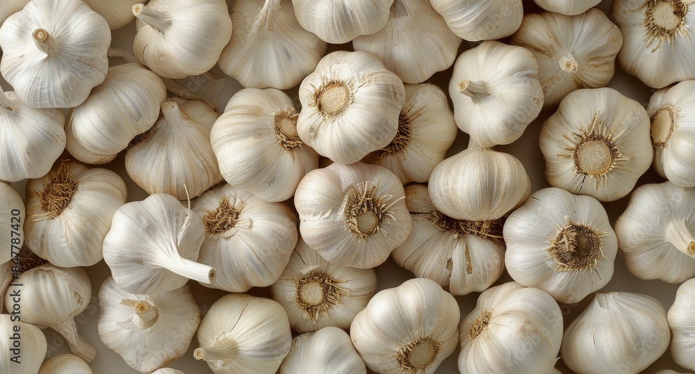 Close Up View of Fresh, Whole Garlic Bulbs Close Up View of Fresh, Whole Garlic Bulbs