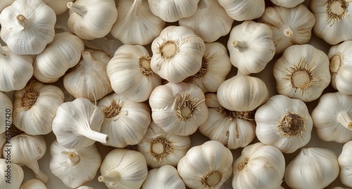 Close Up View of Fresh, Whole Garlic Bulbs