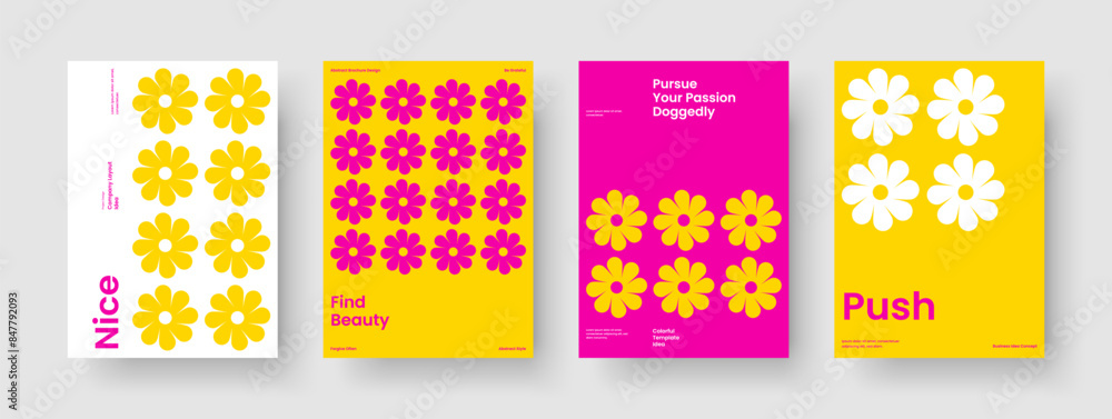 Fototapeta premium Modern Business Presentation Layout. Isolated Banner Template. Geometric Flyer Design. Background. Report. Brochure. Poster. Book Cover. Portfolio. Advertising. Newsletter. Pamphlet. Brand Identity