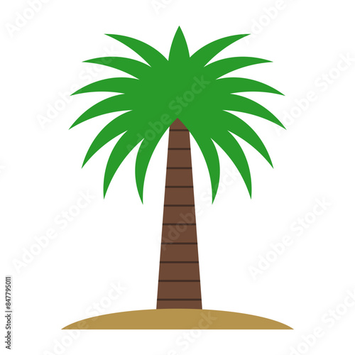 Coconut tree cartoon, digital art illustration