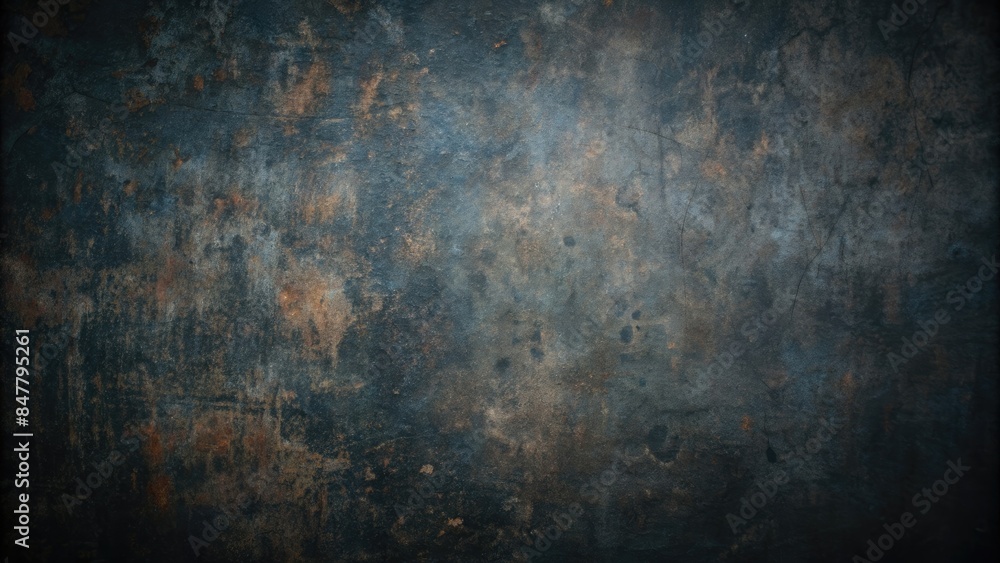 Fototapeta premium an aged and weathered wall, made in a combination of dark and rusty tones. Frayed texture and color variations create a rich, atmospheric backdrop