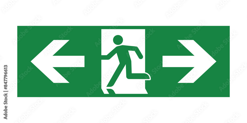 Exit Sign. Fire Exit Sign. Emergency Fire Exit Sign. Vector Illustration Isolated on White Background. Exit Sign. Fire Exit Sign. Emergency Fire Exit Sign. Vector Illustration Isolated on White Background.