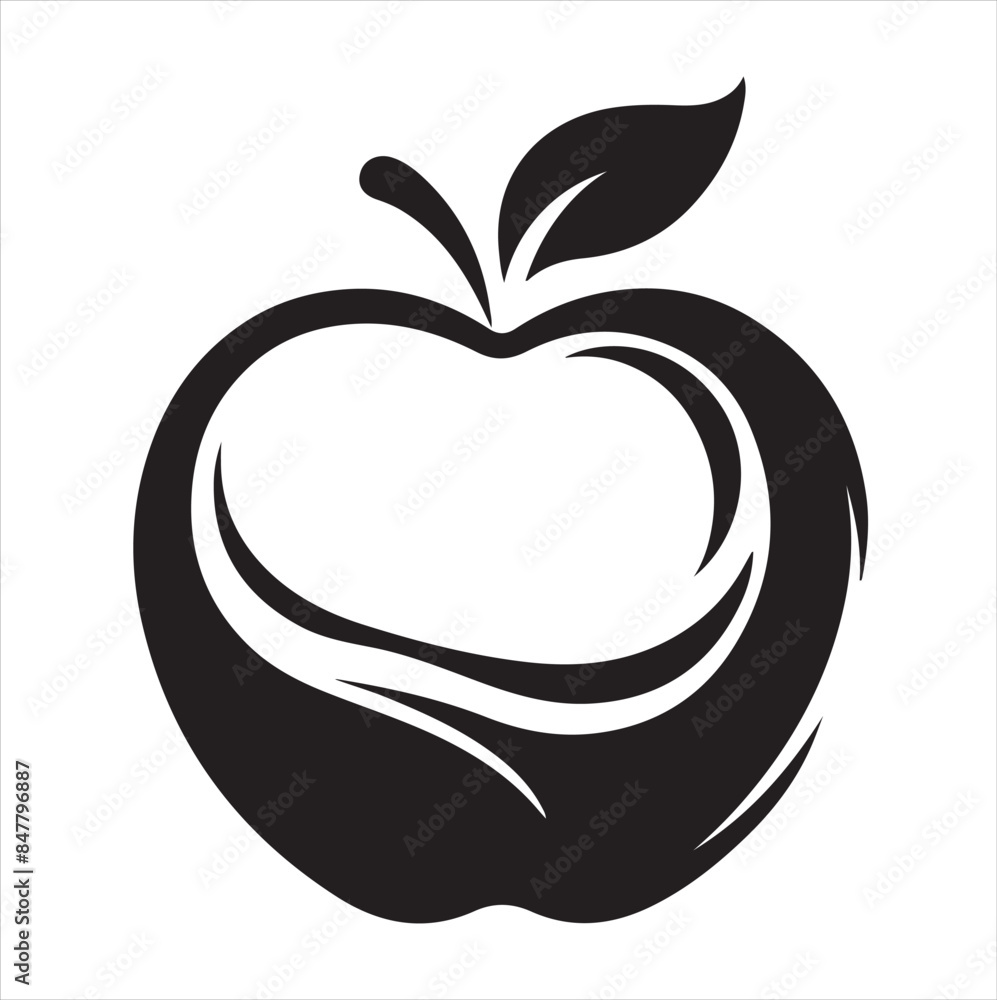 apple vector silhouette with a background apple vector silhouette with a background