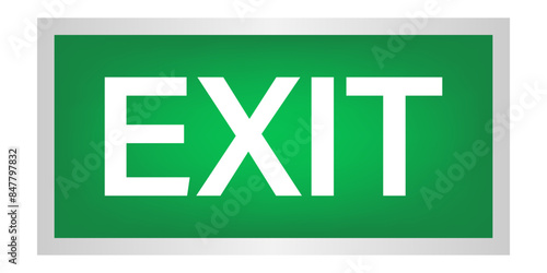 Exit Sign. Fire Exit Sign. Emergency Fire Exit Sign. Vector Illustration Isolated on White Background.
