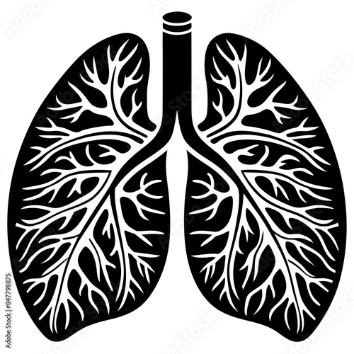 human Lungs  vector silhouette illustration, 