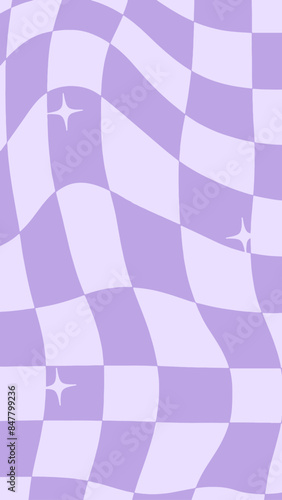 Vector abstract geometric purple wavy chessboard background