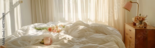 Serene Bedroom Bathed in Morning Glow