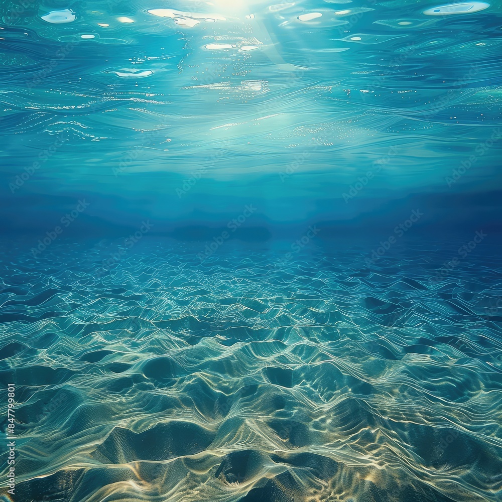 Ocean Underwater Scene, Sun Rays Through Water, Calm Seabed, Crystal Clear Water, Sea Life Background, Marine Aesthetic Ocean Underwater Scene, Sun Rays Through Water, Calm Seabed, Crystal Clear Water, Sea Life Background, Marine Aesthetic