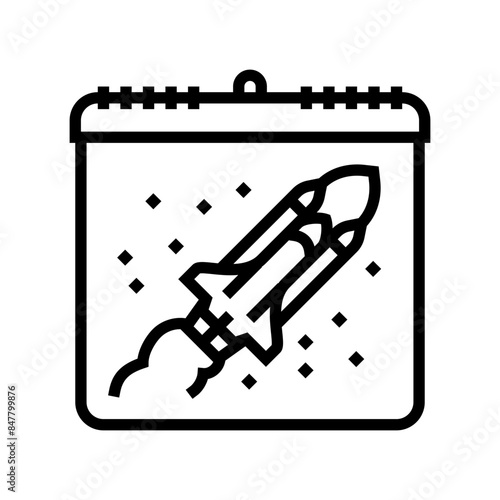 human space flight international day line icon vector. human space flight international day sign. isolated contour symbol black illustration