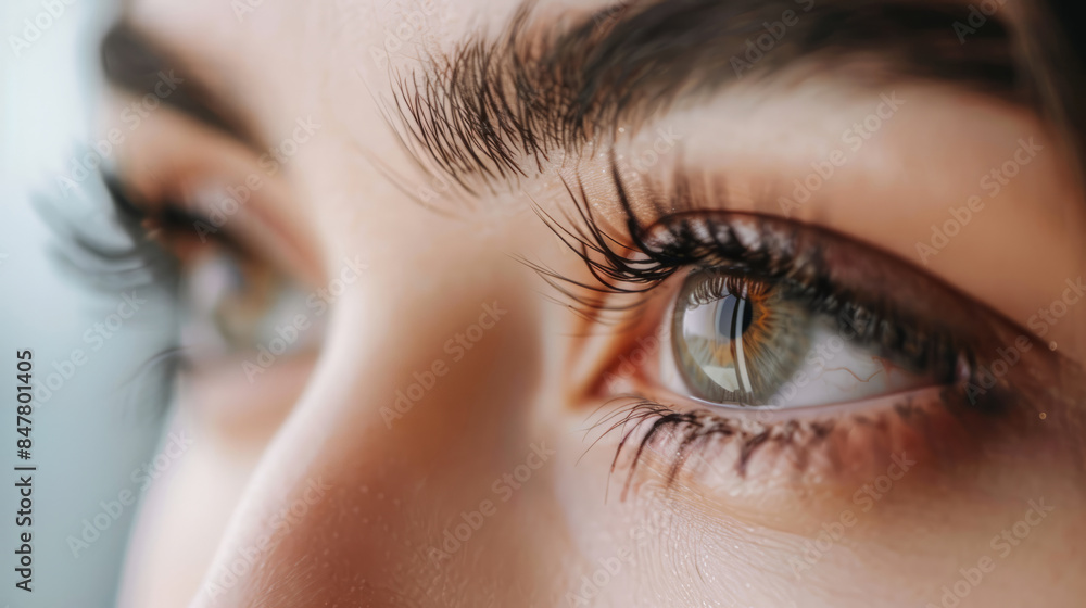 Close-up of beautiful female eyes with long eyelashes Close-up of beautiful female eyes with long eyelashes