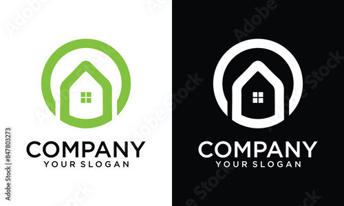 home logo design, the letter "O" is designed to be a symbol or Icon of the house vector, Real estate