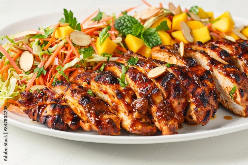 Juicy BBQ Jerk Chicken with Tropical Caribbean Slaw Juicy BBQ Jerk Chicken with Tropical Caribbean Slaw
