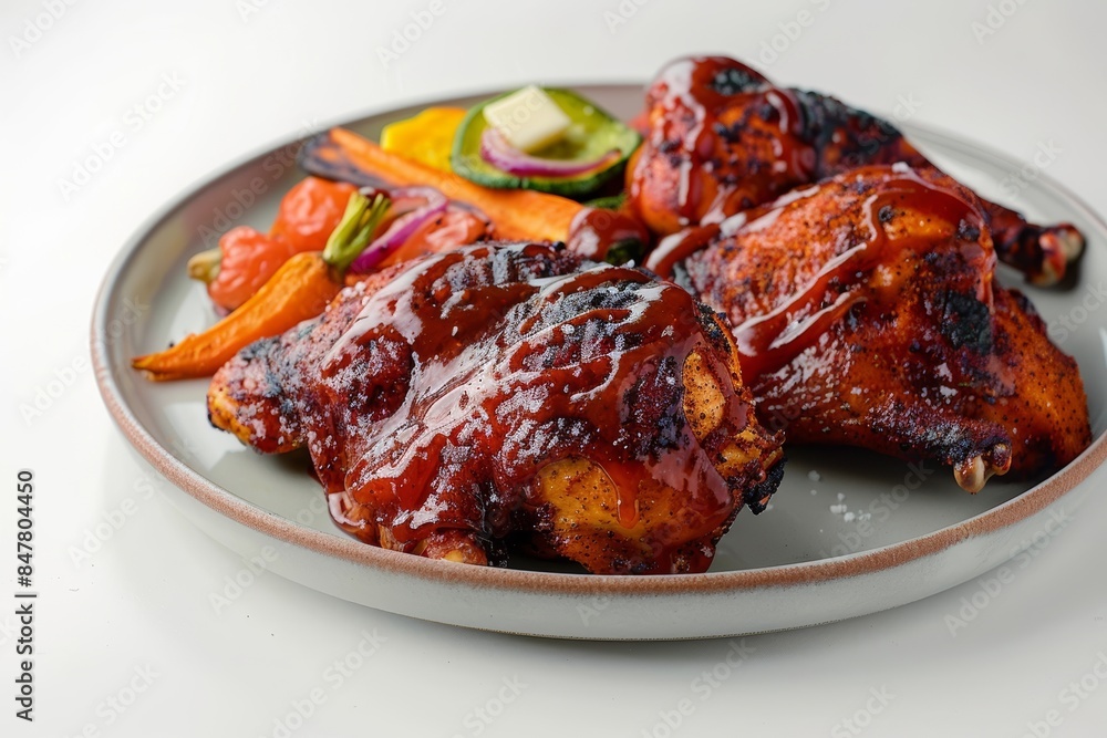 BBQ Glazed Smoked Chicken with Colorful Roasted Veggies BBQ Glazed Smoked Chicken with Colorful Roasted Veggies