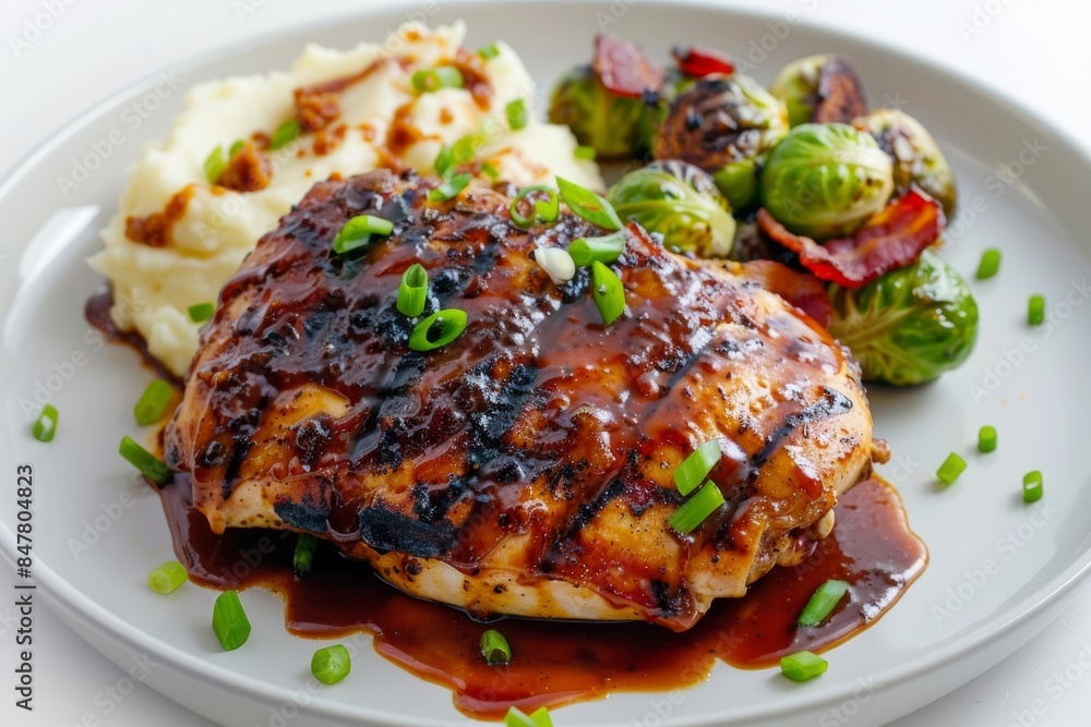 Succulent BBQ Glazed Half Chicken and Balsamic Bacon Brussels Sprouts Succulent BBQ Glazed Half Chicken and Balsamic Bacon Brussels Sprouts