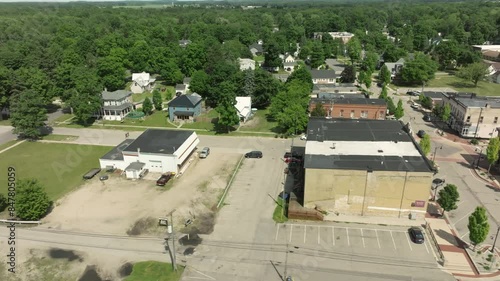 Wallpaper Mural Howard City, Michigan downtown with drone video moving left to right. Torontodigital.ca