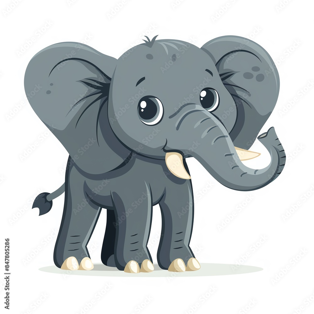 An elephant clipart, animal element, vector illustration, grey, isolated on white background An elephant clipart, animal element, vector illustration, grey, isolated on white background