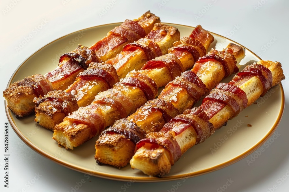 Homemade Bacon-Wrapped Bread Sticks with a Sweet and Savory Glaze Homemade Bacon-Wrapped Bread Sticks with a Sweet and Savory Glaze