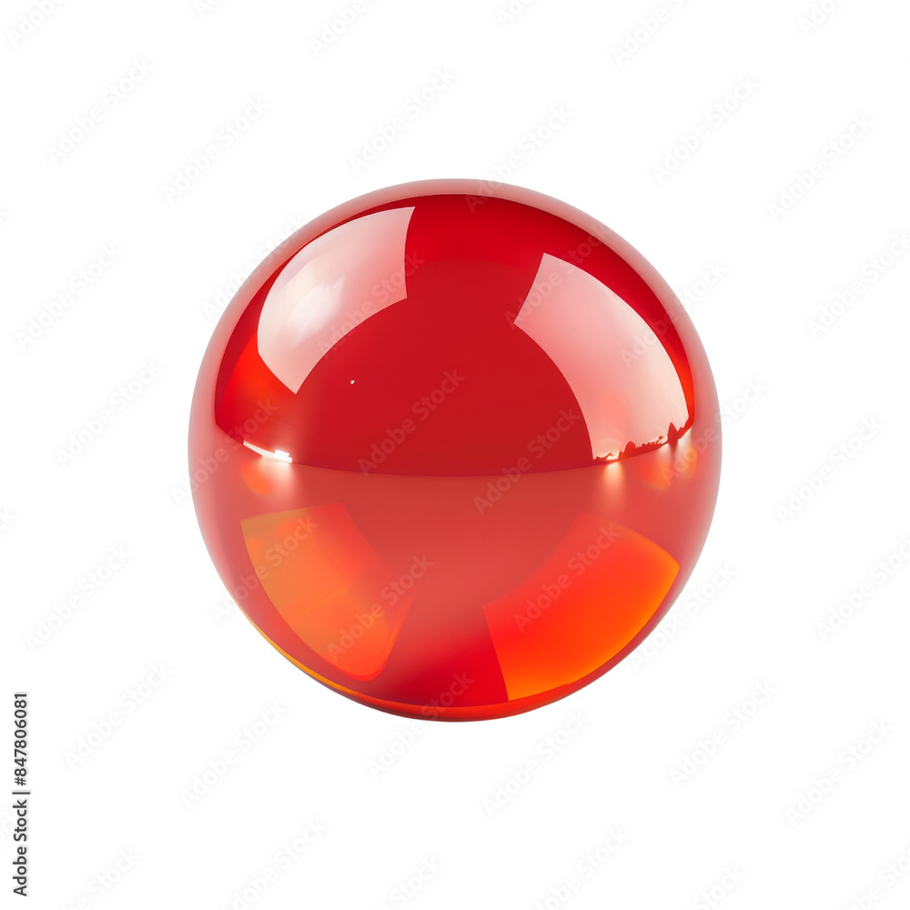 A shiny red sphere with a smooth reflective surface, isolated on transparent background, perfect for various design projects. A shiny red sphere with a smooth reflective surface, isolated on transparent background, perfect for various design projects.