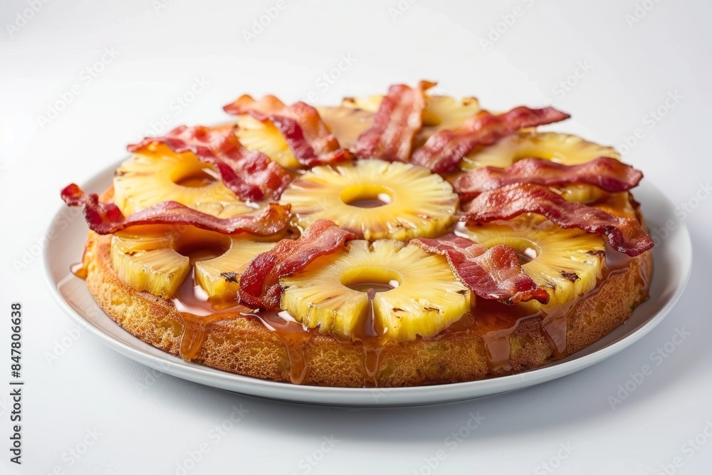 Bacon and Pineapple Cake with Caramelized Sugar Glaze: A Delightful Treat Bacon and Pineapple Cake with Caramelized Sugar Glaze: A Delightful Treat