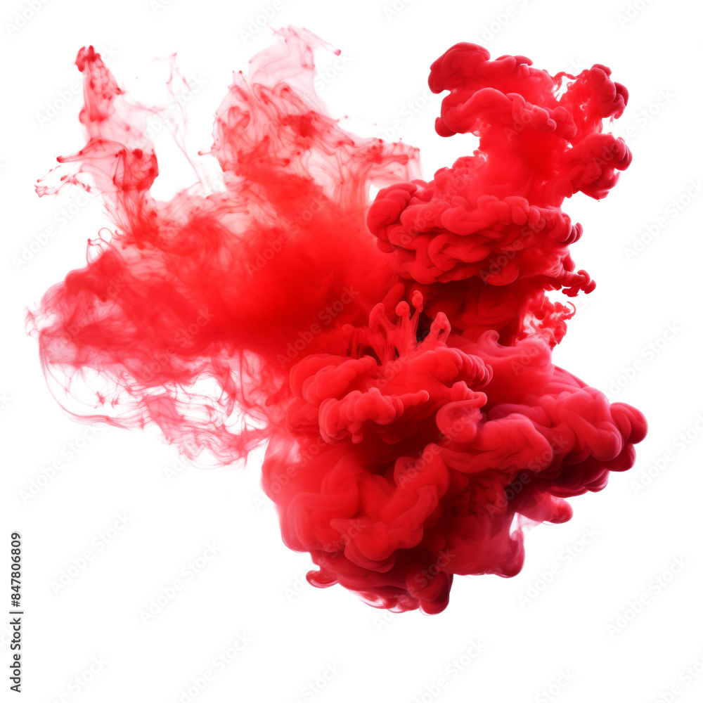 Red smoke explosions and blasts isolated on transparent or white background Red smoke explosions and blasts isolated on transparent or white background