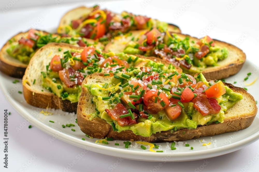Bacon-Avocado Toast Bar with Crispy Bacon and Vibrant Parsley Flakes Bacon-Avocado Toast Bar with Crispy Bacon and Vibrant Parsley Flakes