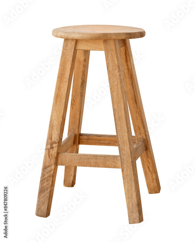 Single wooden stool design element