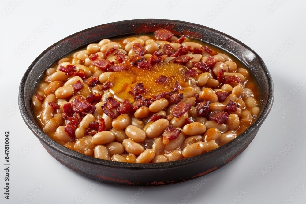 Mouthwatering Baked Beans with Smoky Pork Flank and Tangy Sauce Mouthwatering Baked Beans with Smoky Pork Flank and Tangy Sauce