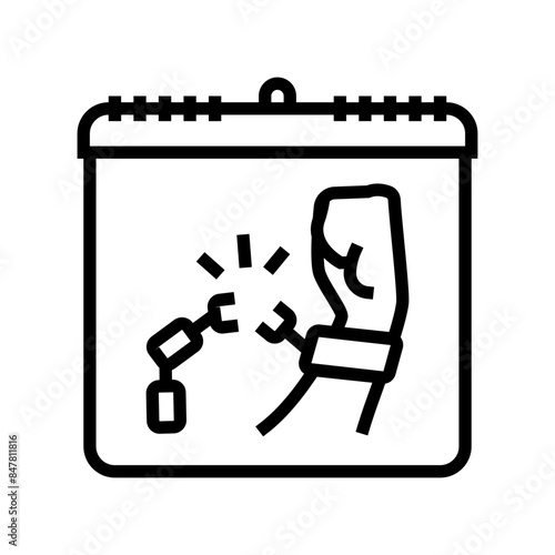 remembrance victims of slavery international day line icon vector. remembrance victims of slavery international day sign. isolated contour symbol black illustration