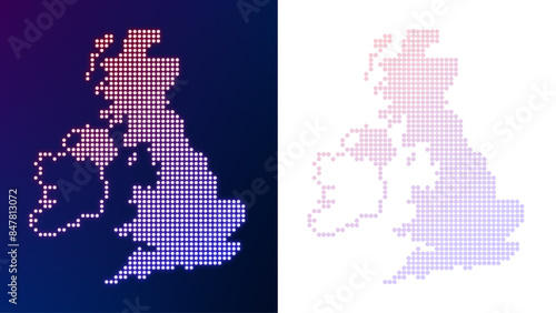Vector Map of the United Kingdom with Dots